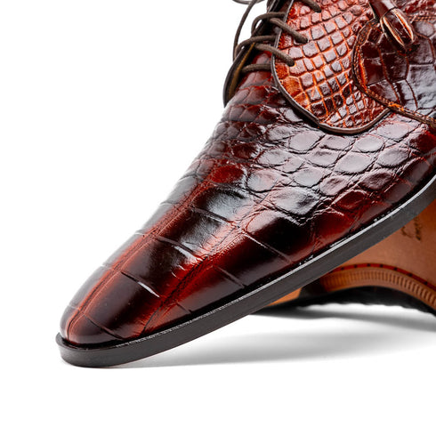 Marco Di Milano Fitipaldi Rustic Cognac Alligator Derby Shoe
