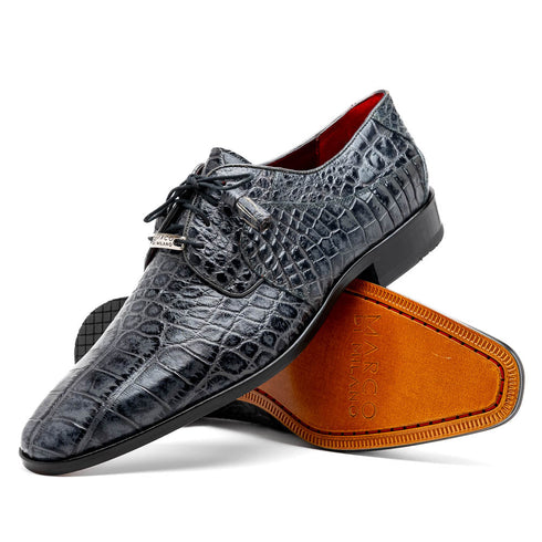 Marco Di Milano Fitipaldi Rustic Grey Alligator Derby Shoe