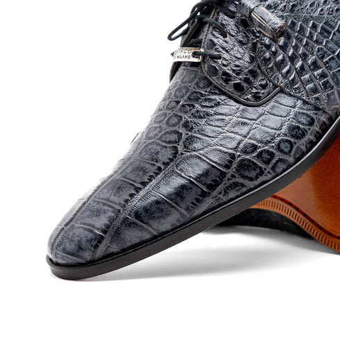 Marco Di Milano Fitipaldi Rustic Grey Alligator Derby Shoe