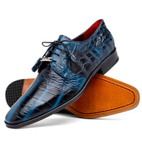 Marco Di Milano Fitipaldi Rustic Blue Alligator Derby Shoe