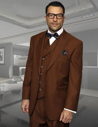 Statement Men's 100% Wool Suit - Unique Double Breasted Vest