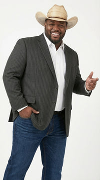 Mens Black Pinstripe Western Blazer – Classic Cowboy Style Jacket for Business, Formal and Smart Casual Wear