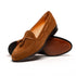 Zelli Franco Suede Tassel Loafers with Classic Apron Toe in Tobacco