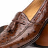 Zelli Franco Classic Ostrich Quill Tassel Loafers in Brown