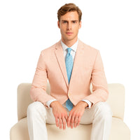 Striped seersucker Orange Blazer