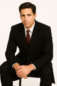 Full Length Mens Double Breasted Wool Overcoat - Black Topcoat