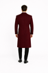 Fully Lined Dark Burgundy Wool Long Overcoat