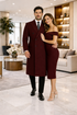 Fully Lined Dark Burgundy Wool Long Overcoat