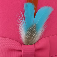 Victorian Steampunk Top Hat - 1800 19th Century - Dressy Loden Felt Top Hot Pink Fuschia Hat