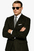 Mens 2 button Gangster Pinstripe Suit