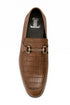 Men’s Regal Brown Slip-On Shoes – Genuine Crocodile & Calfskin Leather