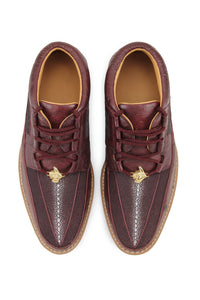 Los Altos Casual Burgundy Genuine Stingray / Ostrich Shoes