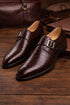 Gigolo Brown Crocodile Monk Strap Loafers By Mezlan Made In Spain Brand