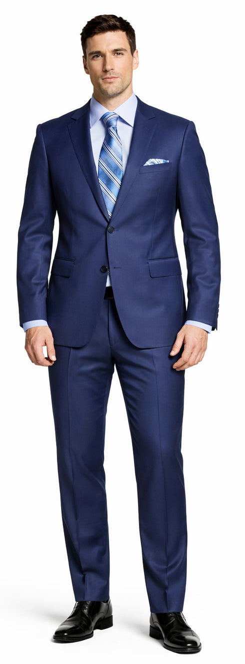 Giorgio Fiorelli Black and French Blue Two-Button Suit