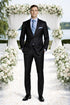 Giorgio Fiorelli Black and French Blue Two-Button Suit