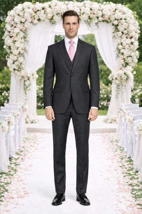 Giorgio Fiorelli Charcoal, Gray, and Light Gray Two-Button Suit