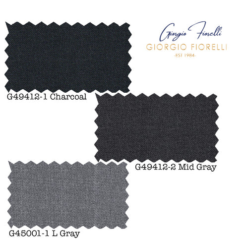 Giorgio Fiorelli Charcoal, Gray, and Light Gray Two-Button Suit