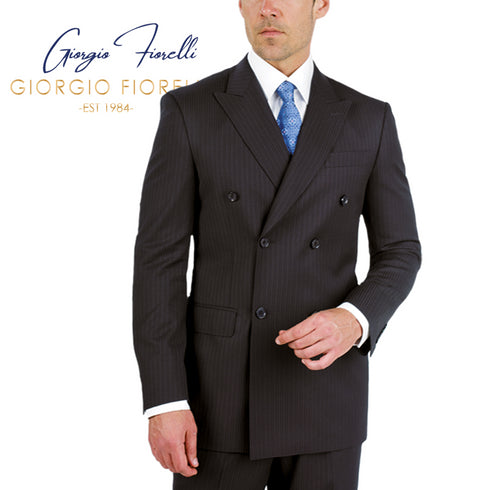 Double-Breast Suit, Black, Navy or Gray Colors by Giorgio Fiorelli