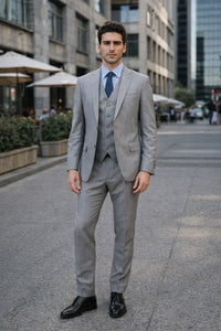 Giorgio Fiorelli Grey Two-Button Suit + Vest