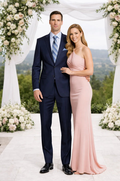 Giorgio Fiorelli Navy and Gray Two-Button Suit