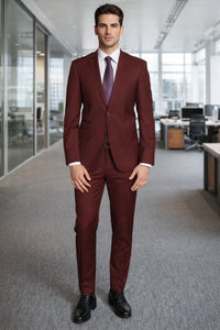 Giorgio Fiorelli Two-Button Suit in Burgundy, Camel, Beige
