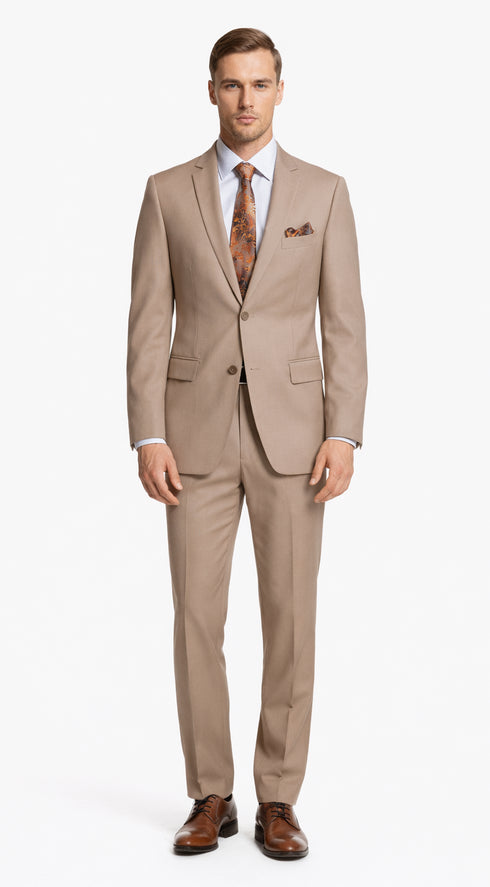 Giorgio Fiorelli Two-Button Suit in Burgundy, Camel, Beige