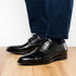 Zelli Giovanni Black Cap Toe Brogues with Textured Finish