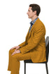 Gold Peak Lapel Suit for Men – Double Breasted Vest, Formal 3-Piece