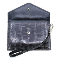 Zelli Gracen Genuine Nile Crocodile Envelope in Gray | A Zelli Italia Collaboration