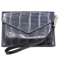 Zelli Gracen Genuine Nile Crocodile Envelope in Gray | A Zelli Italia Collaboration