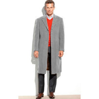 Men's Gray Overcoat - Grey Wool Topcoat ~ Long Men's Dress Topcoat