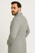 Mens Light Gray Double-Breasted Wool Overcoat – Classic Long Dress Coat for Winter