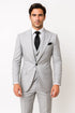 Grey One Button 3 Piece Suit by Rossiman