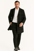 Mens Black Windowpane Wool Overcoat – Classic Long Checkered Coat Checkered Plaid Pattern