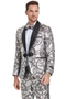 Mens Gray Tuxedo - Grey Wedding Suit-Mens Silver & Black Wedding & Prom Smoking Jacket Tuxedo