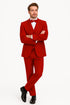 Italian Red Wool 3-Piece Modern Fit Tuxedo