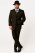Black And Gold Stripe Suit - Vested Suit
