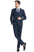 Men's Stacy Adams Vested Modern Fit Windowpane Plaid Suit in Navy Blue