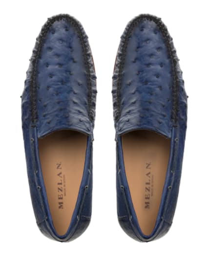 Genuine Ostrich Moccasin Slip On Jeans By Mezlan Made In Spain Brand