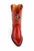 Men's King Exotic Snip Toe Pull Up Leather Boots Handmade Cognac (4943803)