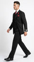 Harlem Nights Suits for Men by Tiglio – 100% Wool Double Breasted Black Pinstripe Vested Suit Wide Leg Pleated Pants Classic fit