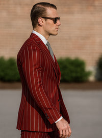 Hot Red Pinstripe Suit - Gangster Suit - 1920's Suit