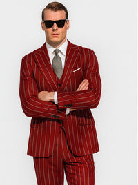 Hot Red Pinstripe Suit - Gangster Suit - 1920's Suit