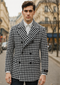 Houndstooth Overcoat - Houndstooth Topcoat - Houndstooth Single Breasted Checker Car Coat