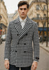 Houndstooth Overcoat - Houndstooth Topcoat - Houndstooth Single Breasted Checker Car Coat
