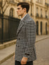 Houndstooth Overcoat - Houndstooth Topcoat - Houndstooth Single Breasted Checker Car Coat