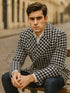 Houndstooth Overcoat - Houndstooth Topcoat - Houndstooth Single Breasted Checker Car Coat