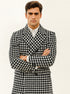 Houndstooth Overcoat - Houndstooth Topcoat - Houndstooth Single Breasted Checker Car Coat
