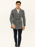 Houndstooth Overcoat - Houndstooth Topcoat - Houndstooth Single Breasted Checker Car Coat