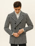 Houndstooth Overcoat - Houndstooth Topcoat - Houndstooth Single Breasted Checker Car Coat